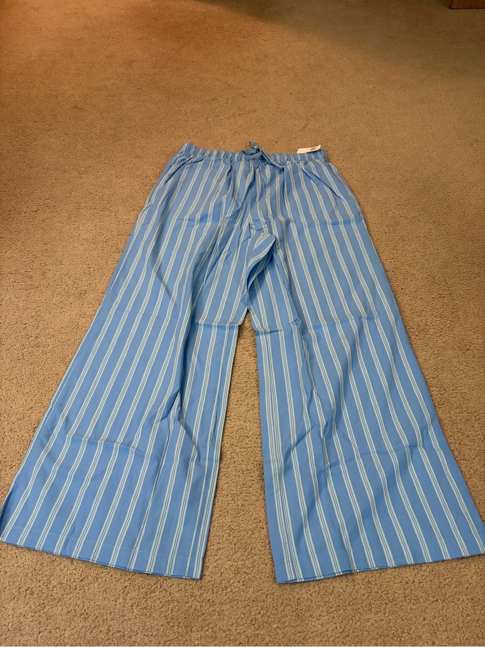 Old Navy Blue and White Striped Elastic Waist Pants